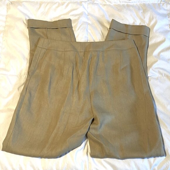 Max Mara Tan Linen Pants Women's Size 8 - Picture 4 of 8